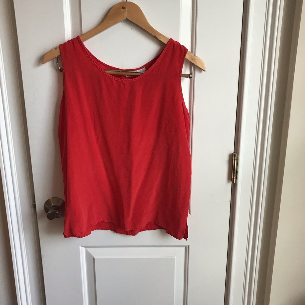 Orange silk tank top